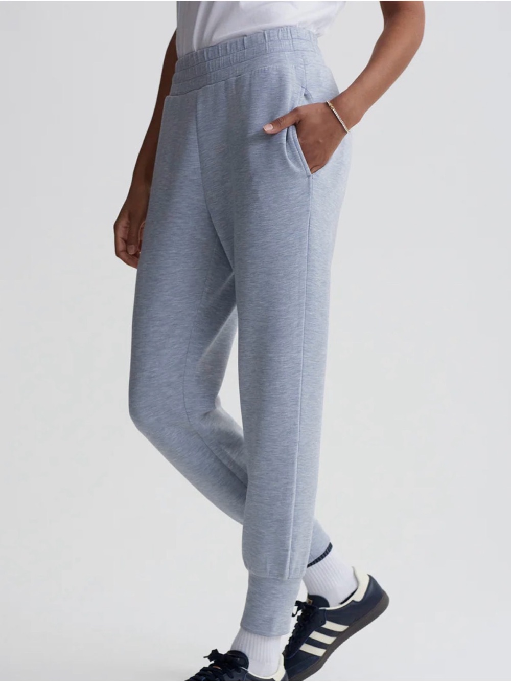 Varley Slim Cuff Pant in Mid-blue Marl Sz XL-Like New